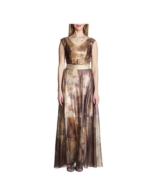Iya Yots Платье из тонкого блестящего шёлкового шифона с золотым мерцанием 42/44