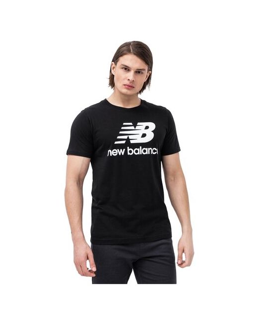 New Balance Одежда Спортивная Essentials Stacked Logo T-Shirt Mt01575-Bk L
