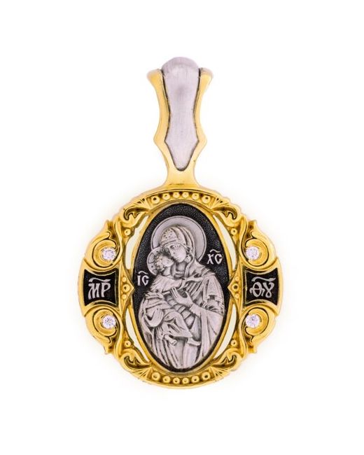 Золотая Карта Серебряная Подвеска Владимирская икона Божией Матери