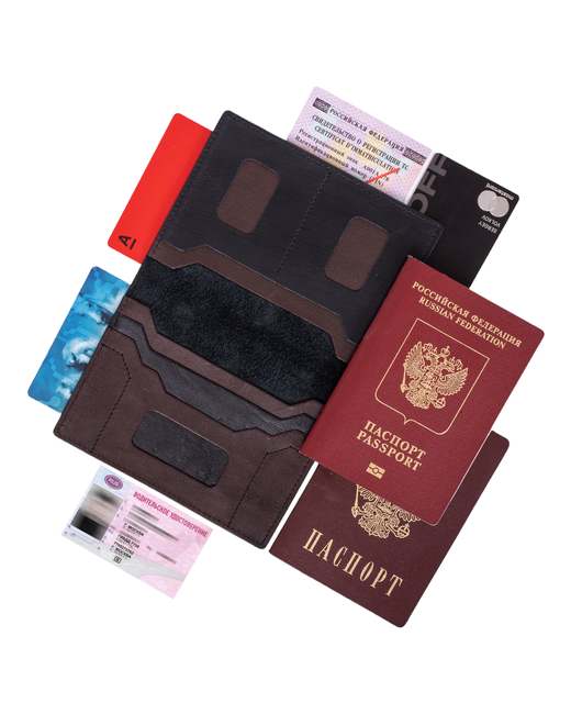 Moon Land Обложка для паспорта из натуральной кожи водительских документов портмоне кардхолдер 7в1