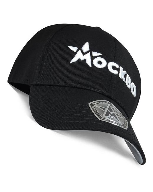 Лого Москва Бейсболка черная с белой 3D-вышивкой Москва