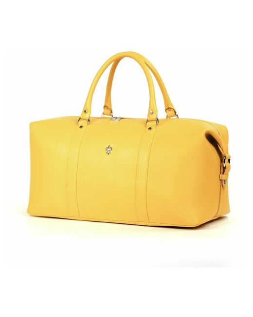 Fiore Bags Дорожная сумка Ferrari из натуральной зернистой кожи желтого цвета