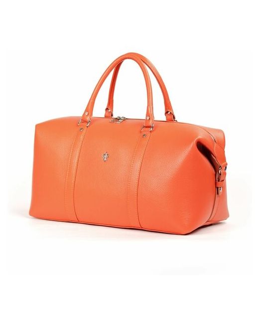 Fiore Bags Дорожная сумка Ferrari из натуральной зернистой кожи цвета орандж