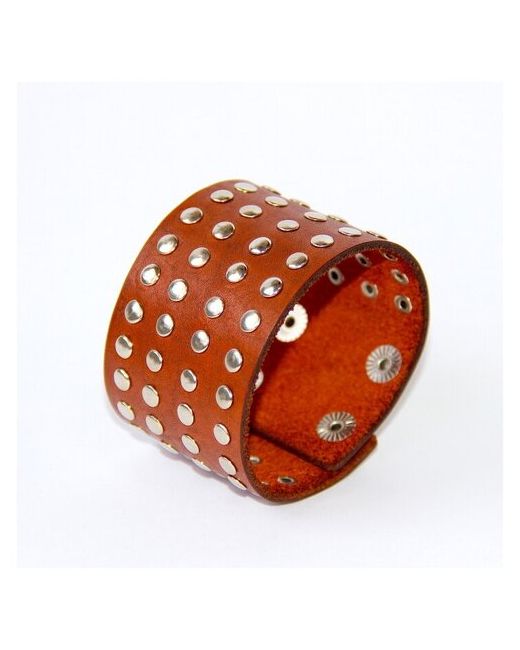 Tisha Adams Кожаный браслет на запястье кожаный широкий из натуральной кожи с заклепками.