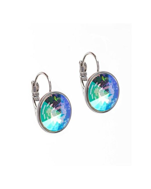 Xuping Jewelry Серьги с кристаллами Advanced Crystal фиолетово-зеленые