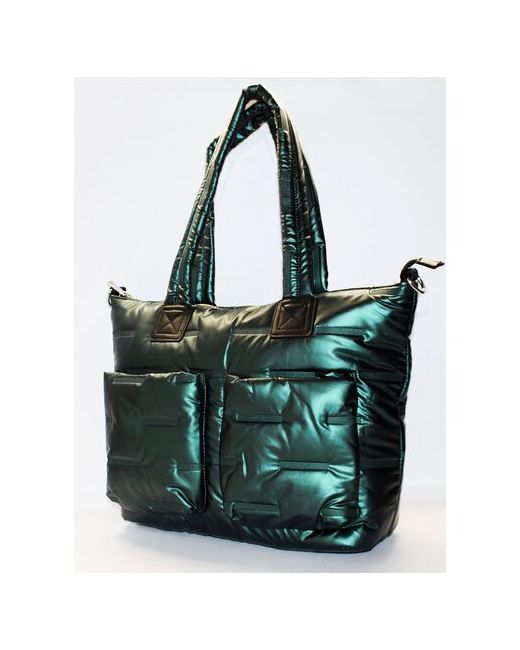 Finsa Женская сумка с ручками WIN зеленая зимняя стеганная материал болонь