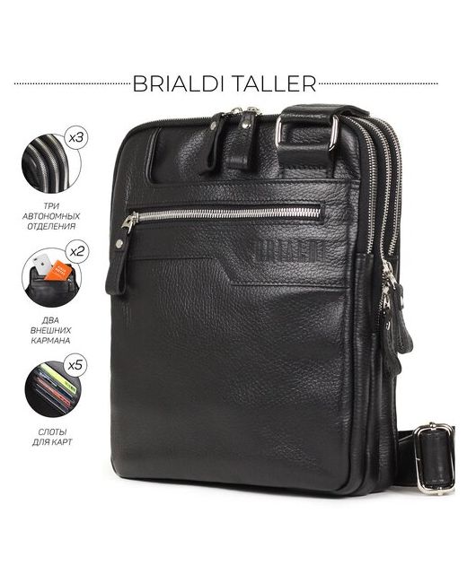 Brialdi Вертикальная сумка через плечо Taller Таллер relief black