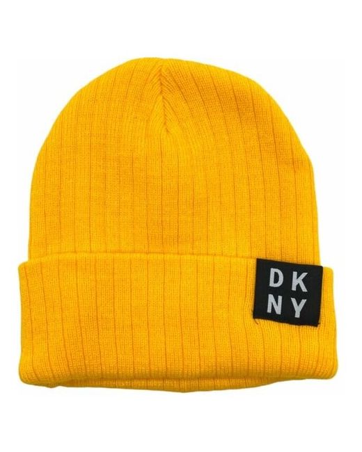 Dkny Шапка желтая с лого Classic Logo Knit Beanie