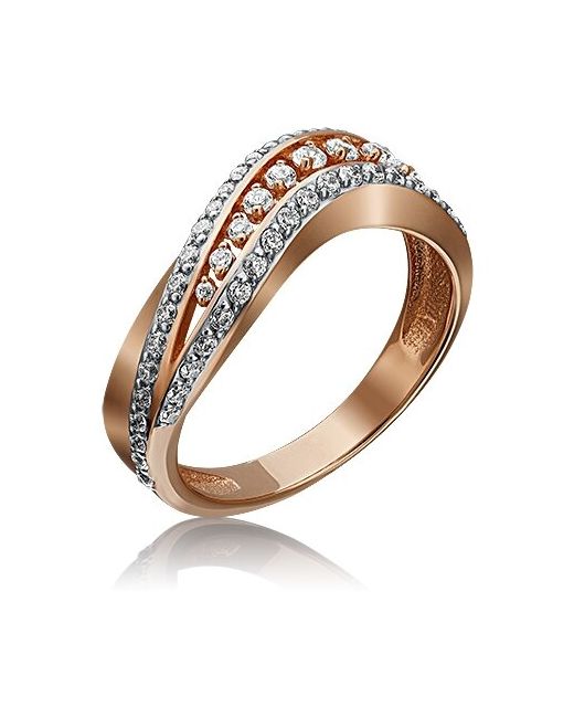 PLATINA Jewelry Золотое кольцо с фианитами