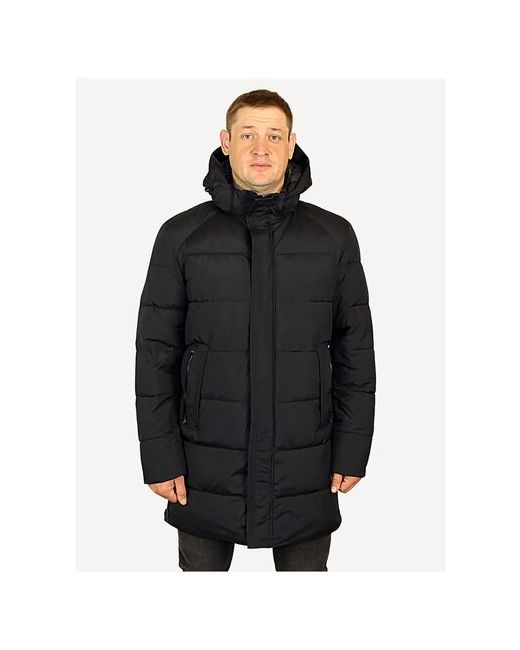 Zaka Куртка зимняя удлиненная парка с капюшоном на молнии размер 50 XL