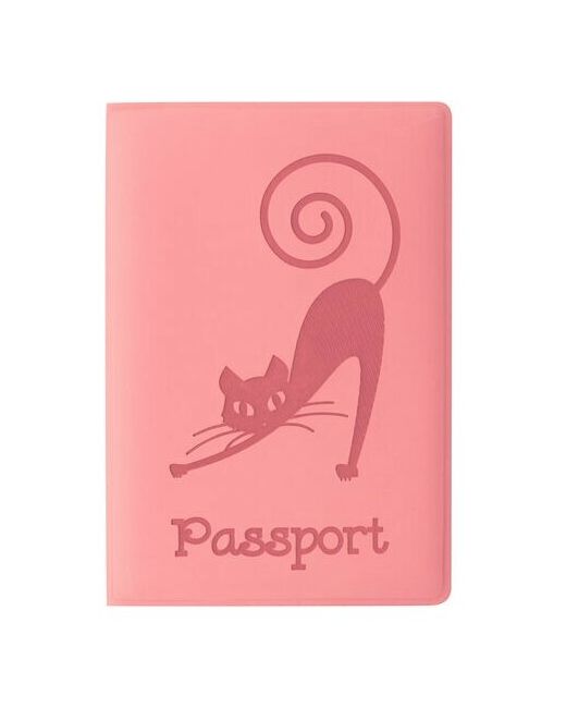 Staff Обложка для паспорта мягкий полиуретан Кошка персиковая 237615