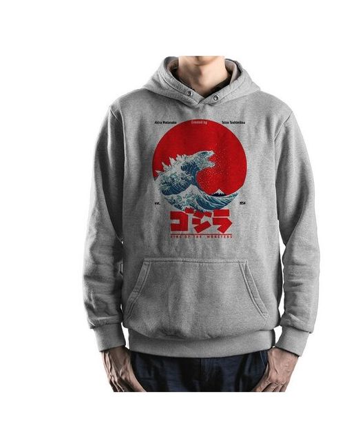 Dream Shirts Толстовка Худи Годзилла и Великая Волна в Канагаве Godzilla 52 Размер