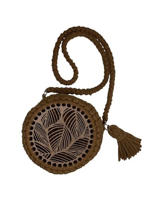 Lbi Вязаная круглая сумка коричневого цвета из трикотажа