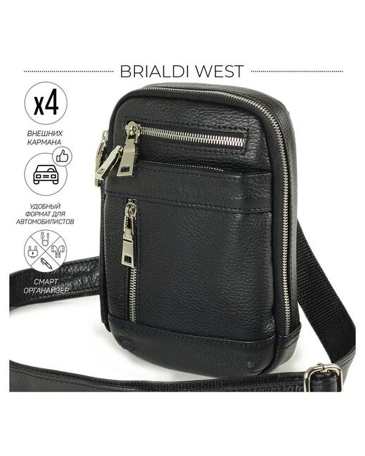 Brialdi Кожаная сумка через плечо mini-формата West Вест relief black