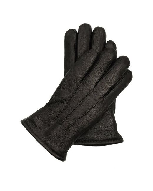 Tevin Перчатки кожаные черные теплые демисезонные осенние зимние кожа оленя на шерсти строчка волны размер 95