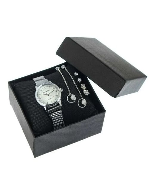 Bolingdun Подарочный набор 2 в 1 наручные часы d2.8 см серьги
