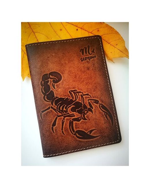 darGOOD Обложка чехол на паспорт знак зодиака Скорпион из натуральной кожи