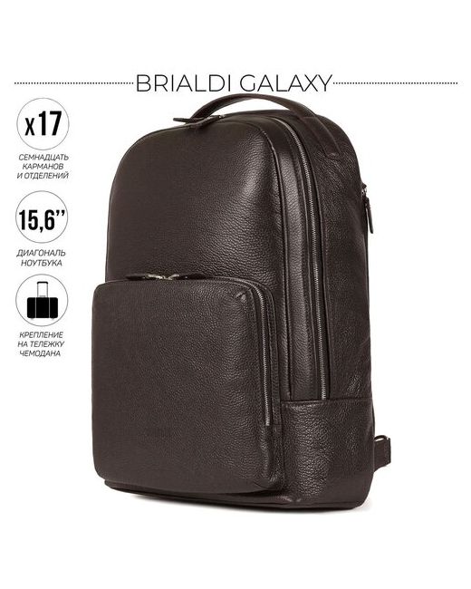 Brialdi рюкзак с 17 карманами и отделениями Galaxy Галакси relief brown