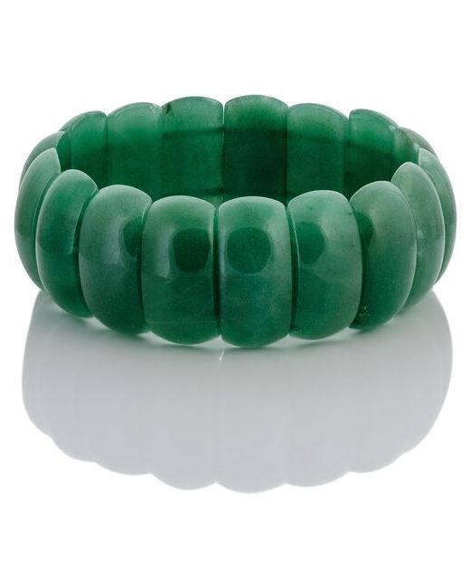 L'Attrice Стильный браслет манжета на руку из натурального зеленого нефрита