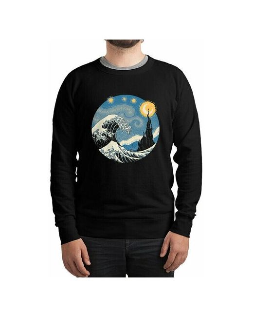 Dream Shirts Свитшот DreamShirts Большая Волна в Звездную Ночь Ван Гог 54