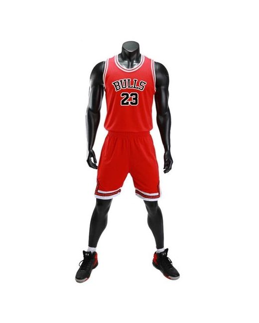 Китай Баскетбольная форма Чикаго Буллз 23 Майкл Джордан взрослая 5XL красный Базовая коллекция 58