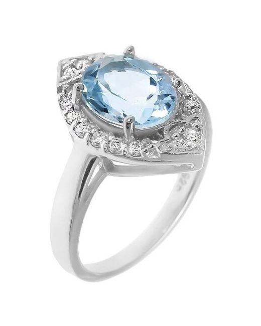 Balex Jewellery Кольцо 1405936031 из серебра 925 пробы с топазом голубым природным и фианитом 18