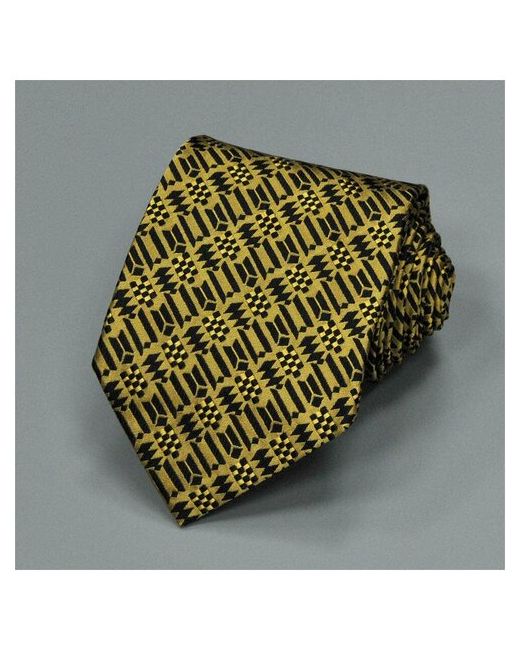 Christian Lacroix Выразительный галстук в черном и золотистом тонах с абстракцией 835434