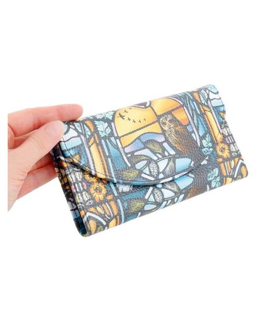 Curanni Кошелек натуральная кожа с принтом Гуфо кошелек кожаный рисунком портмоне для карт
