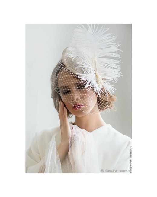 Diana Pavlovskaya Шляпка таблетка с вуалью вуалетка шляпка заколка свадебная ободок