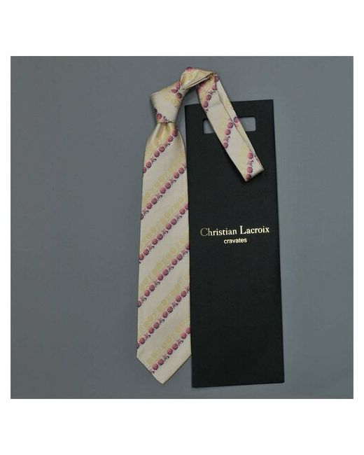 Christian Lacroix Бледно-лимонный галстук с яркими цветами 836054