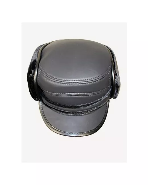 Karoca Шапка-кепка утепленная X-5038М искусственная кожа на искусственном меху черный/черный размер 56