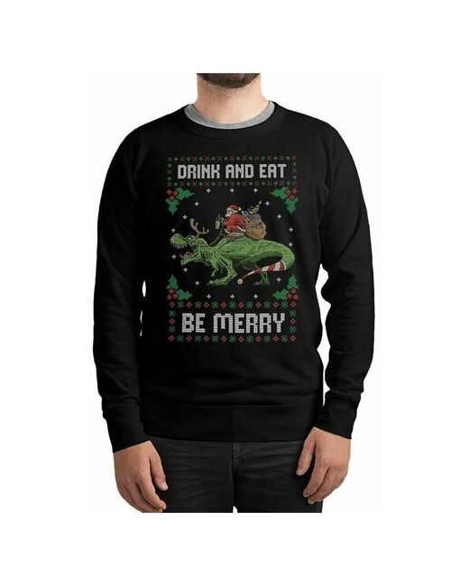 Dream Shirts Свитшот DreamShirts с новогодним узором Санта на Динозавре Новый Год 54