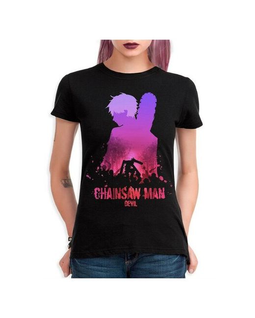 Dream Shirts Футболка DreamShirts Studio аниме Человек бензопила Chainsaw Man Черная XL