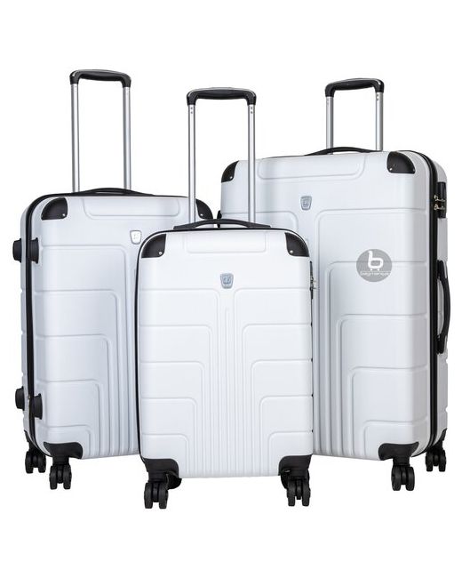 Bagmaniya Набор пластиковых чемоданов на 4-х колесах SML 4165102Л Усиленный ABS-пластик