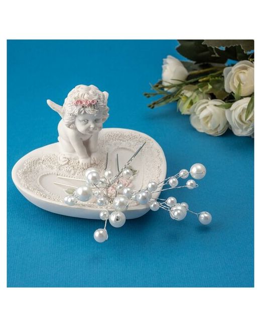 Свадебная мечта Необычные свадебные шпильки для волос невесты Морская пена с украшением из белых жемчужных бусин разного размера набор 10 штук