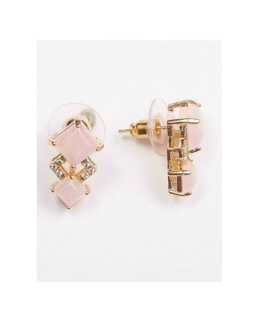 Lotus Jewelry Серьги с розовым кварцем Элизабет