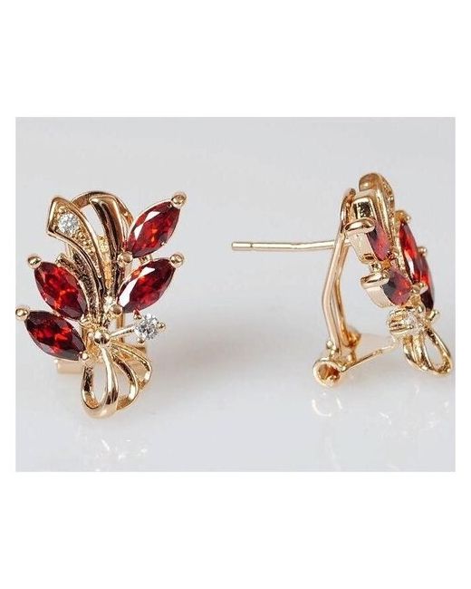 Lotus Jewelry Серьги с гранатом Эффект бабочки