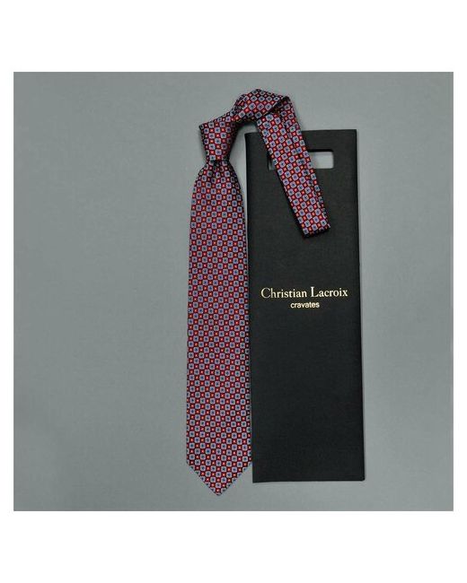 Christian Lacroix Красивый бордовый галстук в квадратик 837041