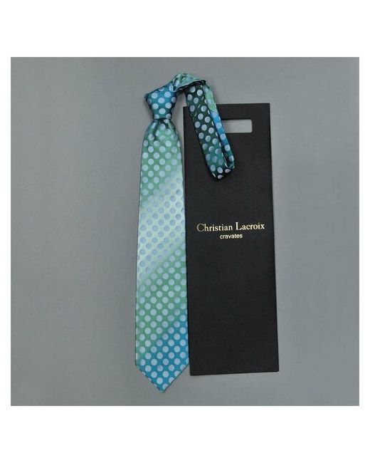 Christian Lacroix Элегантный зелено галстук с кружочками 836139
