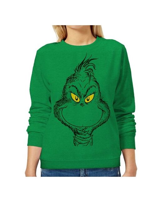 Dream Shirts Свитшот с принтом Гринч Похититель Рождества Толстовка Зеленая 46 Размер