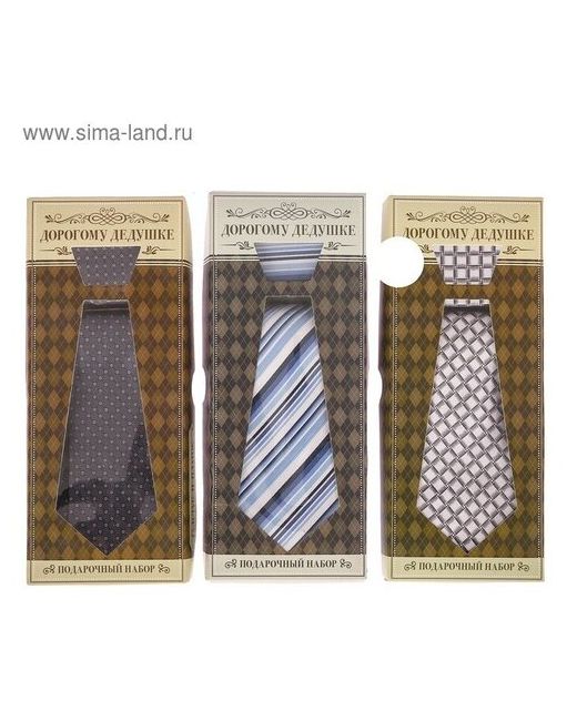 MikiMarket Подарочный набор галстук и платок Дорогому дедушке микс