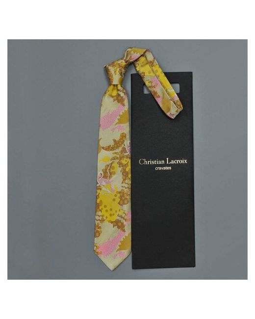 Christian Lacroix Бледно-лимонный галстук с абстракцией 836327
