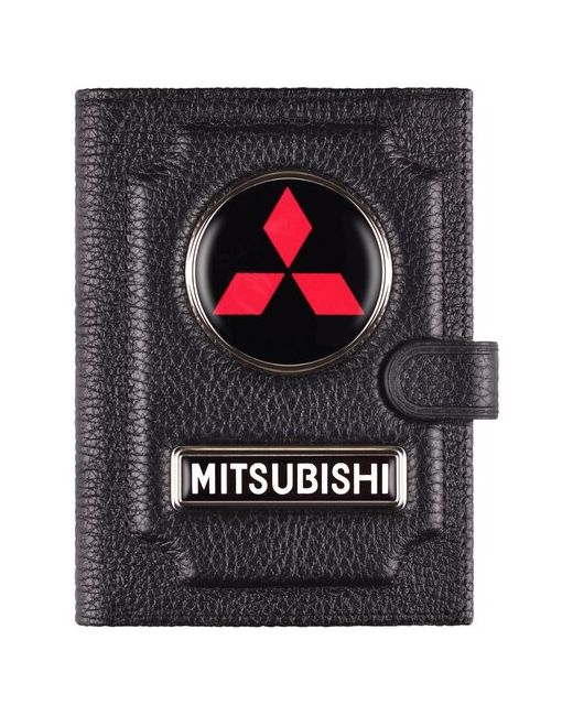 Auto Oblozhka Обложка для автодокументов с кошельком Mitsubishi портмоне Бумажник водителя Митсубиси кошелёк