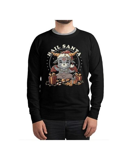 Dream Shirts Свитшот с принтом Бафомет Hail Santa Демон Толстовка Размер 52