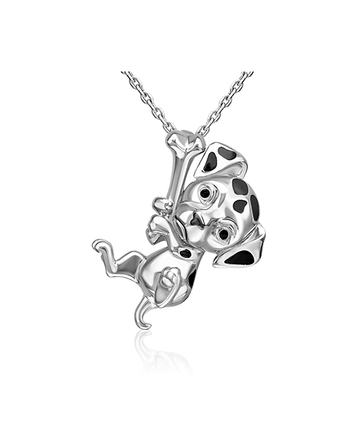 PLATINA Jewelry Подвеска из серебра с эмалью Долматин арт. 03-3435-00-000-0200