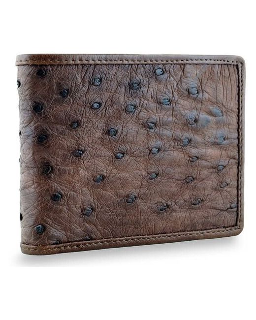 Exotic Leather страусовый бумажник коричневого цвета с монетницей