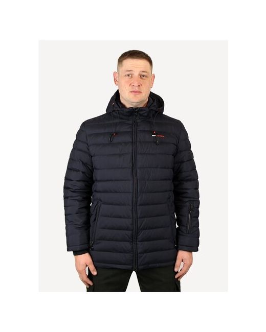Zaka Куртка зимняя с капюшоном на молнии темно размер 56 4XL