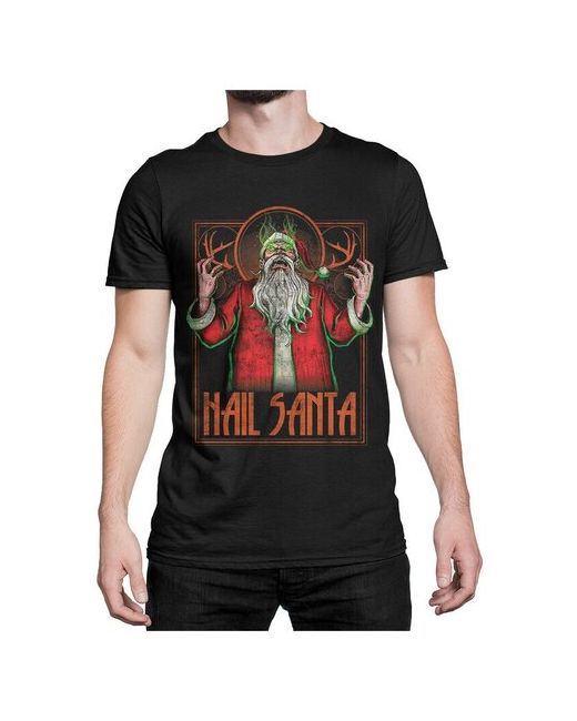 Dream Shirts Футболка с принтом Санта Клаус Hail Santa Черная XL