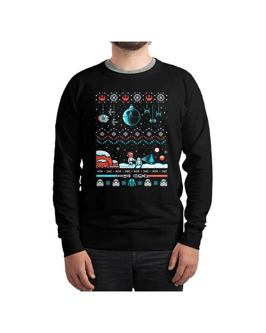 Dream Shirts Свитшот с новогодним узором Звездное Рождество Толстовка Черная Размер 52