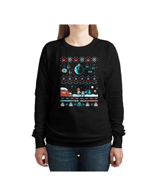 Dream Shirts Свитшот с новогодним узором Звездное Рождество Толстовка Черная Размер 42
